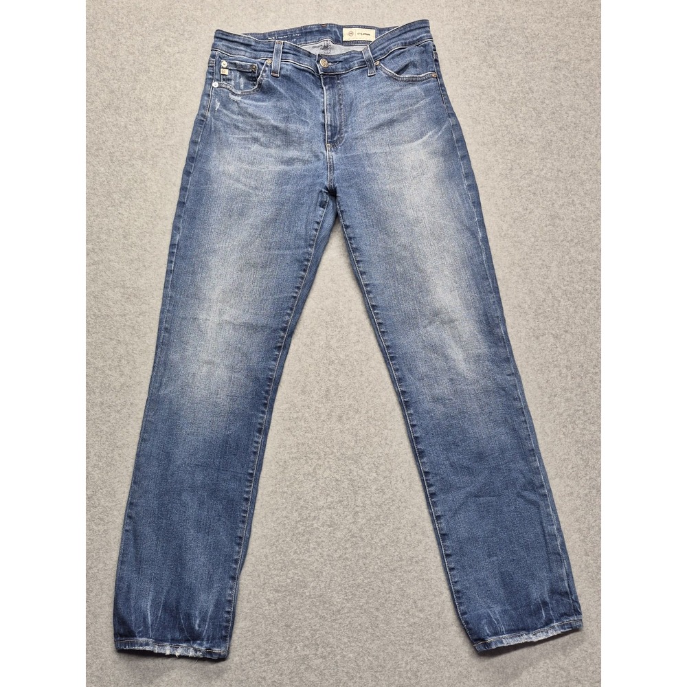 AG Adriano Goldschmied Mari High Rise Slim Straight Jeans Womens 31 Blue Denim - Picture 2 of 16